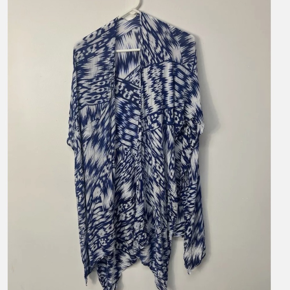 Womens Michael Stars Blue Kimono Wrap One Size
